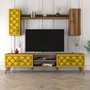 Hanah Home Unidad de TV Clase S - Nogal y Amarillo